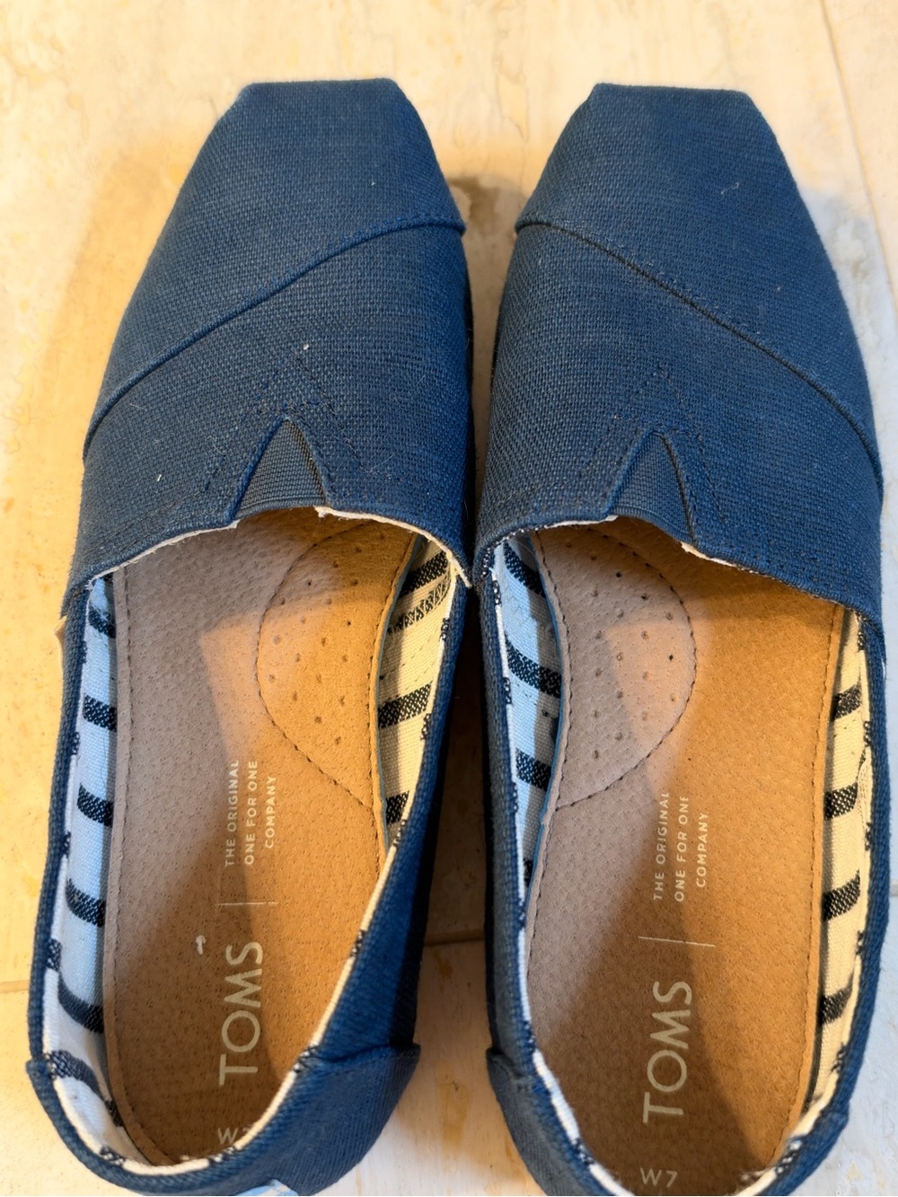 Toms Navy Canvas Slip-On Flats